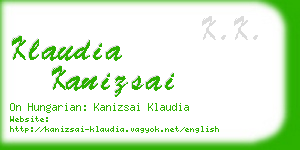 klaudia kanizsai business card